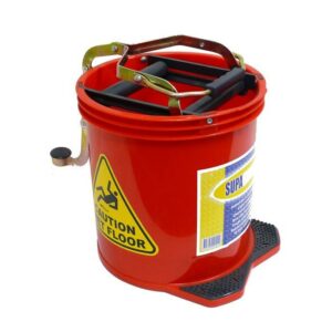 Mop Bucket with Foot Pedal Wringer 16Ltr Red