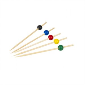 Bamboo Skewer Assorted Coloured Circles 125mm 100pcs-47955