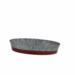 Chef-Inox-Coney-Island-Galvanised-Oval-Tray-Dipped-Red-270mmx190mmx45mm-78662