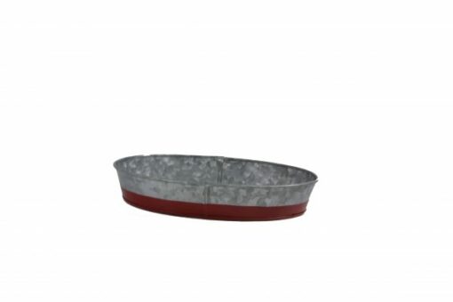 Chef-Inox-Coney-Island-Galvanised-Oval-Tray-Dipped-Red-270mmx190mmx45mm-78662