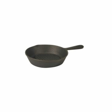 Cast Iron Cookware Round Skillet Ribbed 200mm