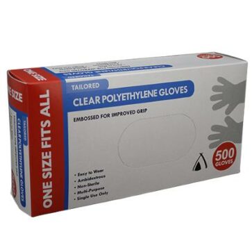 Tailored LDPE Clear Polyethylene Gloves Large (Pkt 500)